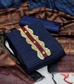 blue jacquard woven dress material