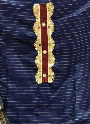 blue jacquard woven dress material 4