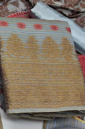 grey jacquard woven dress material