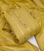 yellow cotton woven dress material