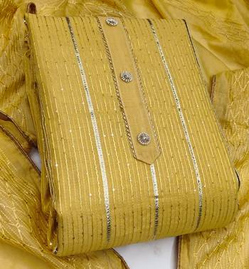 yellow cotton woven dress material 3
