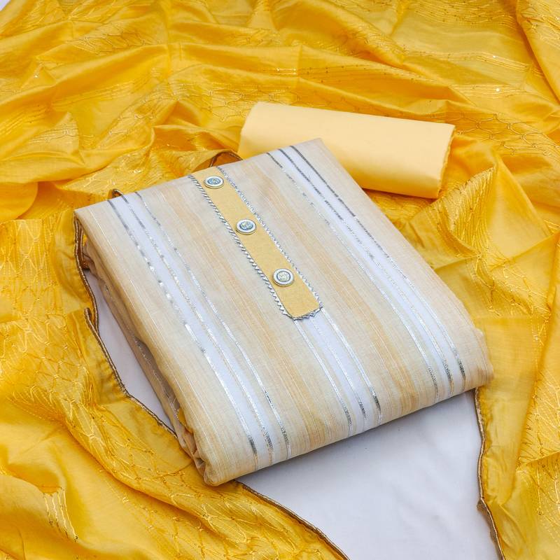 multicolor cotton gota dress material