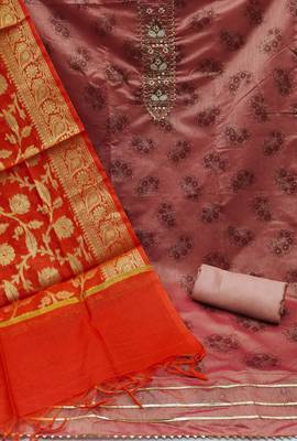 pink cotton hand embroidery dress material 2