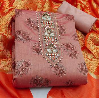 pink cotton hand embroidery dress material 3