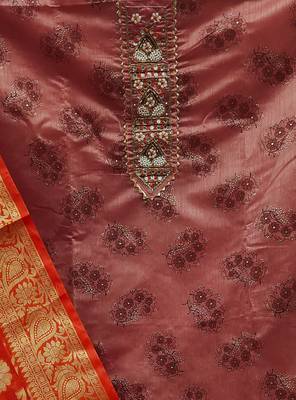 pink cotton hand embroidery dress material 4