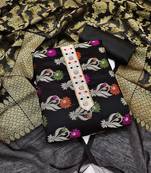 black jacquard woven dress material