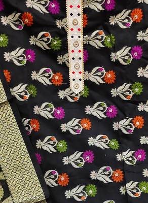 black jacquard woven dress material 4