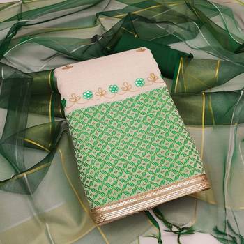 white cotton gota dress material 1