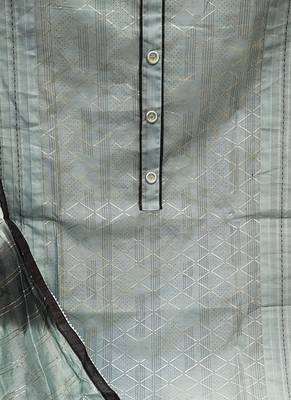 sea green chanderi thread embroidery dress material 4
