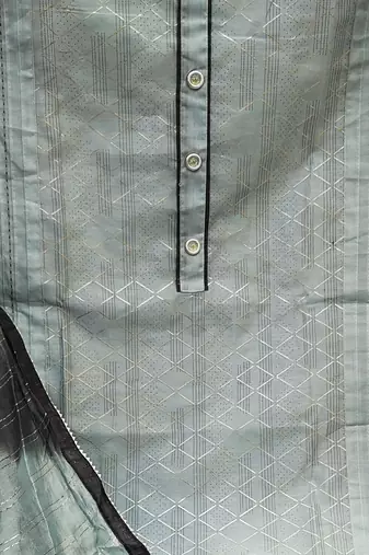 sea green chanderi thread embroidery dress material