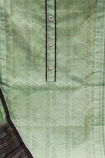 green chanderi thread embroidery dress material