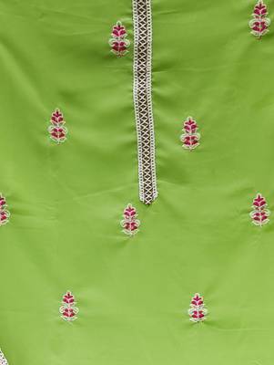 green georgette thread embroidery dress material 4