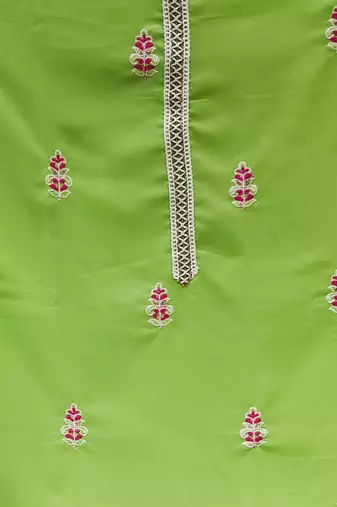 green georgette thread embroidery dress material
