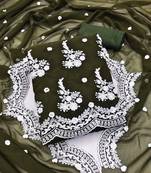 mehendi georgette embroidered dress material