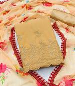 yellow georgette embroidered dress material