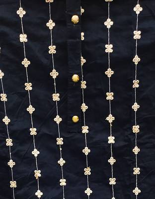 blue cotton embroidered dress material 3
