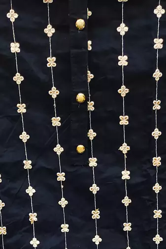blue cotton embroidered dress material
