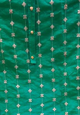 sea green cotton embroidered dress material 3