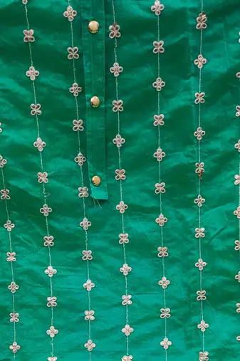 sea green cotton embroidered dress material
