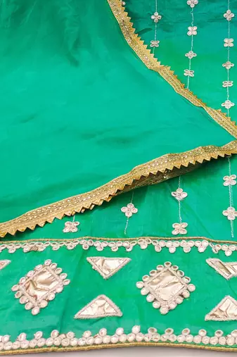 sea green cotton embroidered dress material