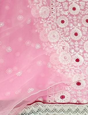 baby pink organza embroidered dress material 4
