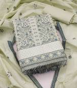 light green organza embroidered dress material