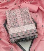 pink organza embroidered dress material