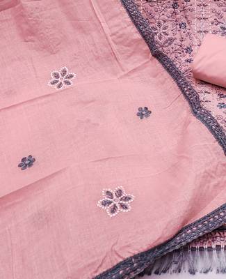 pink organza embroidered dress material 4