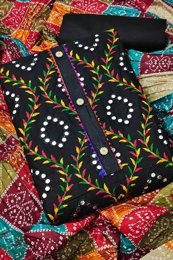 black organza embroidered dress material