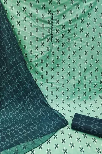 sea green cotton printed dress material