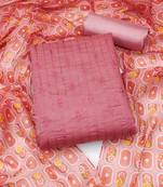 pink chanderi embroidered dress material