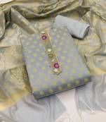 grey jacquard woven dress material