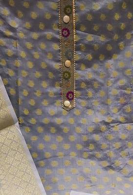 grey jacquard woven dress material 4