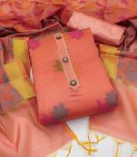 light red jacquard woven dress material