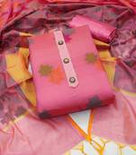 pink jacquard woven dress material