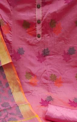 pink jacquard woven dress material 4