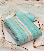 sea green cotton embroidered dress material