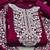 purple cotton embroidered dress material