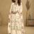 Cream chinon silk embroiedered designer plazzo suit