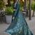 Teal green georgette embroidered western style plazzo suit