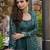 Teal green georgette embroidered western style plazzo suit