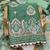 green chanderi embroidered dress material