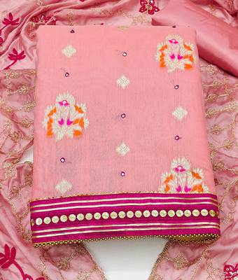 pink jacquard woven dress material 3