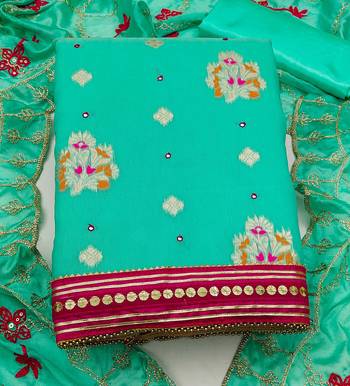 green jacquard woven dress material 3