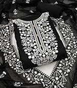 black cotton embroidered dress material