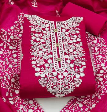 pink cotton embroidered dress material 3