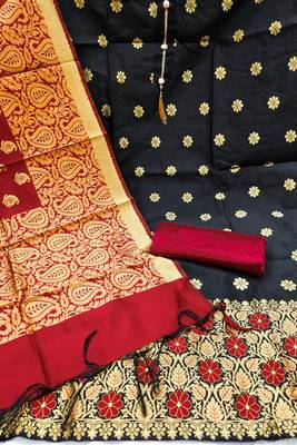 black jacquard woven dress material 2