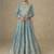 Sky blue silk embroidered Anarkali with pant and dupatta
