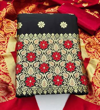 black jacquard woven dress material 3