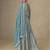 Sky blue silk embroidered Anarkali with pant and dupatta